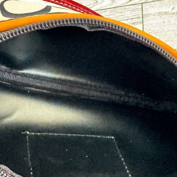 Coach Black and Cream Wristlet with Red Leather Accents - Picture 9 of 9